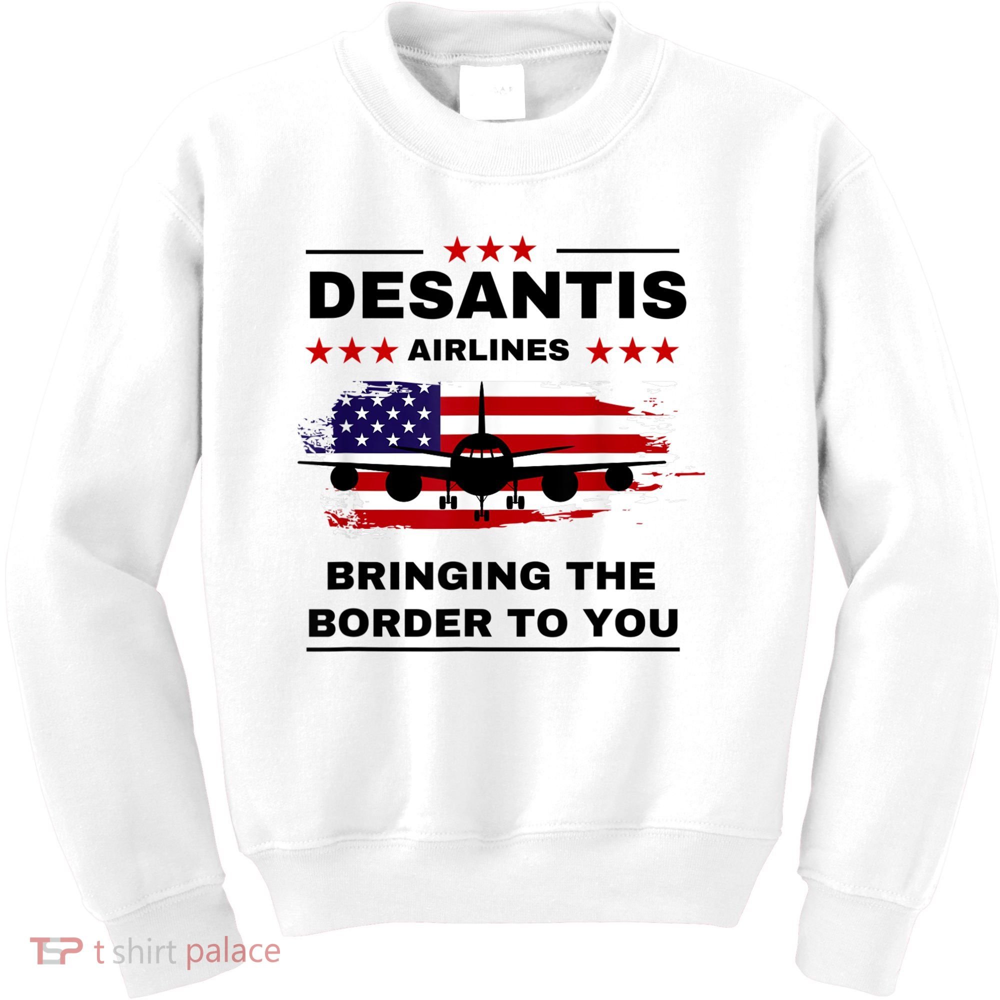 DeSantis Airlines Funny Political Meme Ron DeSantis USA Flag Kids Sweatshirt