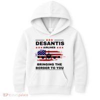 DeSantis Airlines Funny Political Meme Ron DeSantis USA Flag Kids Hoodie thumb 0