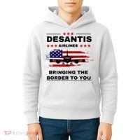 DeSantis Airlines Funny Political Meme Ron DeSantis USA Flag Kids Hoodie thumb 4