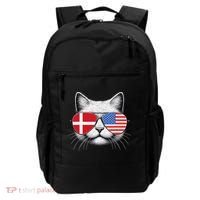 Danish American Flag Funny Cat Denmark USA Backpack thumb 0