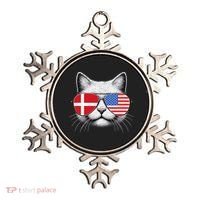 Danish American Flag Funny Cat Denmark USA Ornament thumb 0