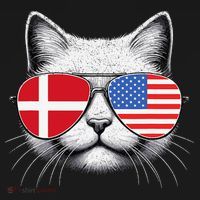 Danish American Flag Funny Cat Denmark USA Baby Bodysuit thumb 2