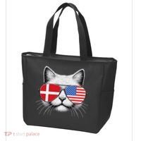 Danish American Flag Funny Cat Denmark USA Tote Bag thumb 3