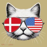 Danish American Flag Funny Cat Denmark USA Sweatshirt thumb 2