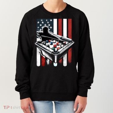 Distressed American Flag Gift Billiards Gift Women's Sweatshirt