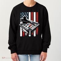 Distressed American Flag Gift Billiards Gift Women's Sweatshirt thumb 0