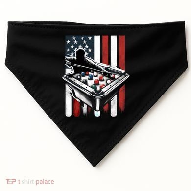 Distressed American Flag Gift Billiards Gift USA-Made Doggie Bandana