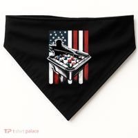 Distressed American Flag Gift Billiards Gift USA-Made Doggie Bandana thumb 0