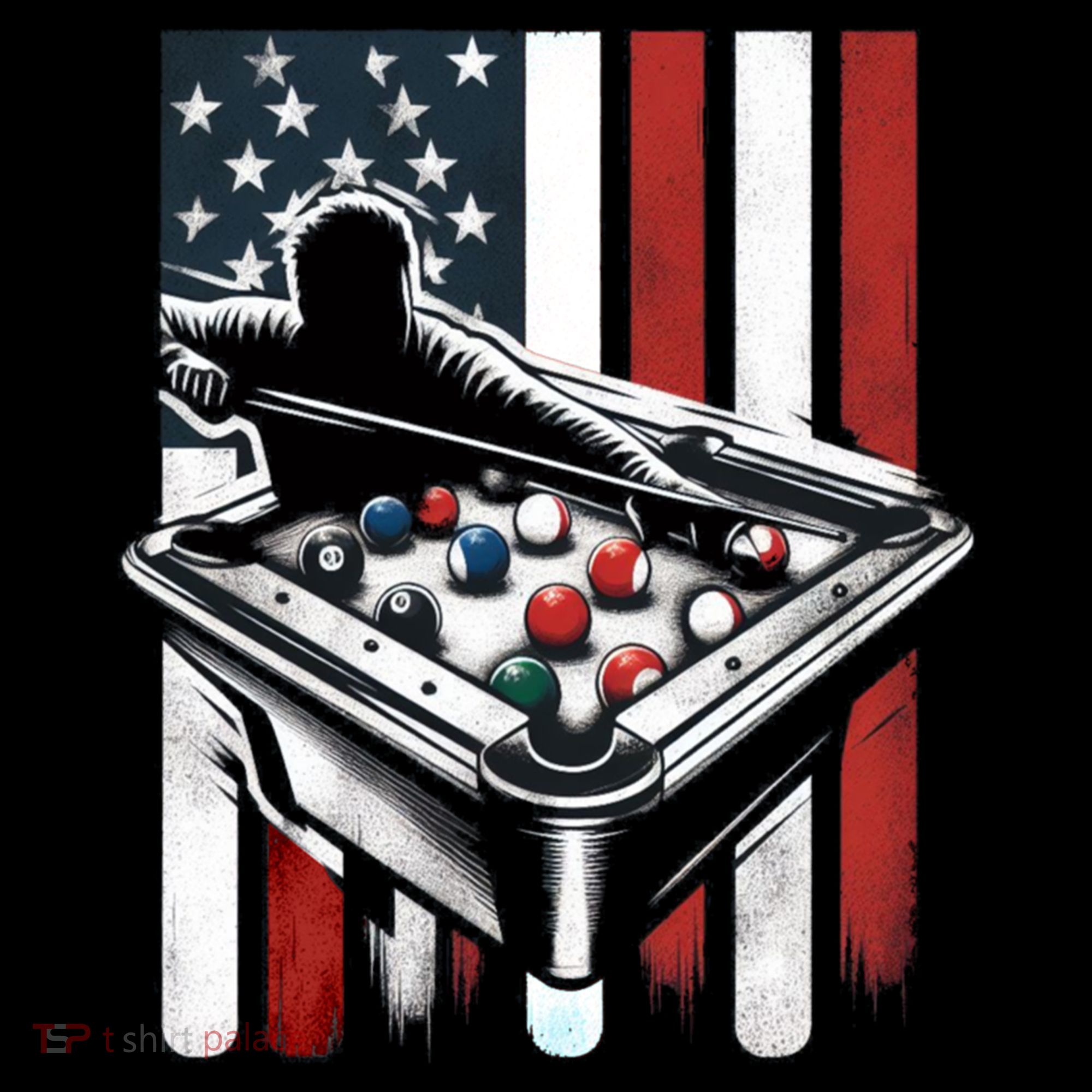 Distressed American Flag Gift Billiards Gift Backpack