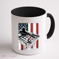 Distressed American Flag Gift Billiards Gift Coffee Mug thumb 1