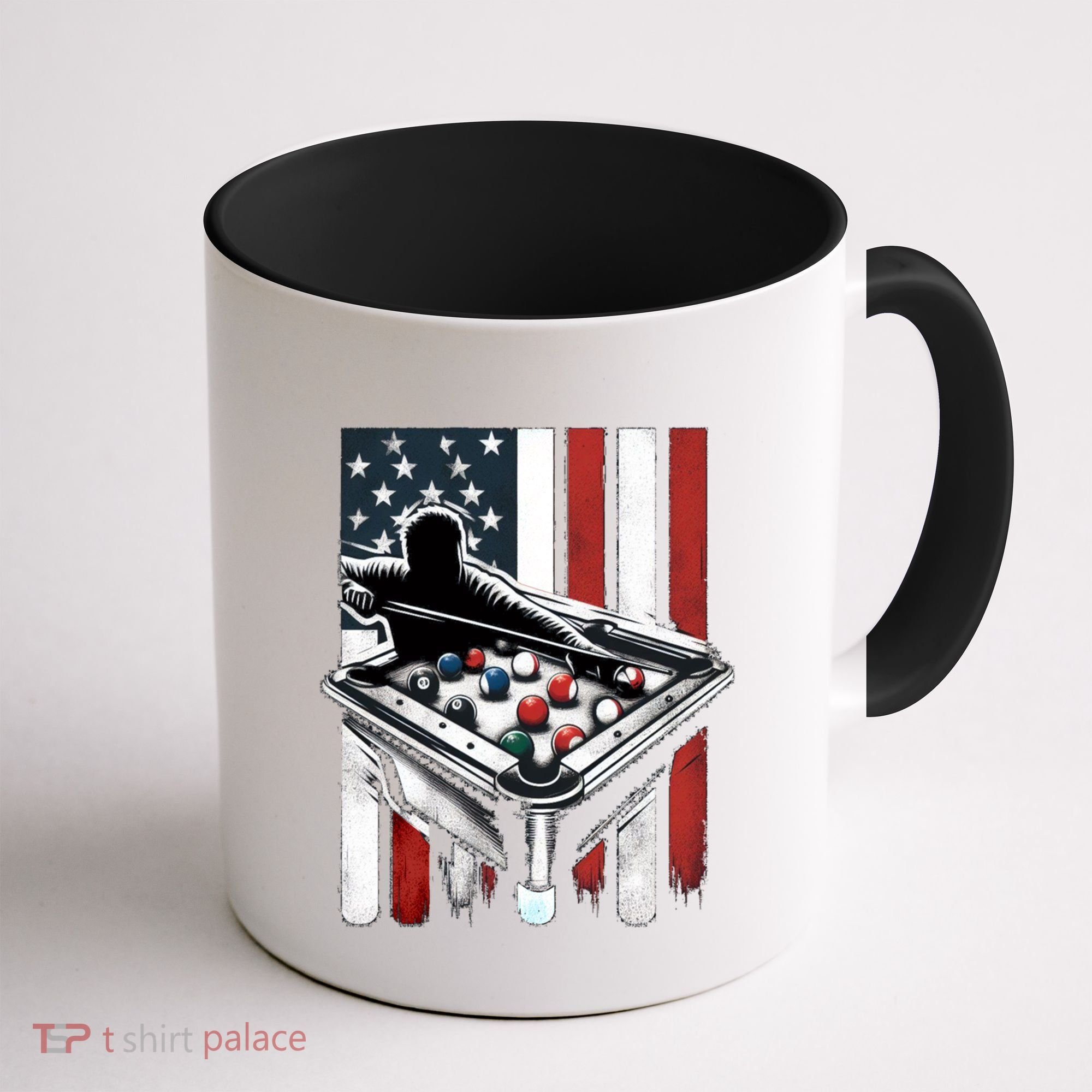 Distressed American Flag Gift Billiards Gift Coffee Mug