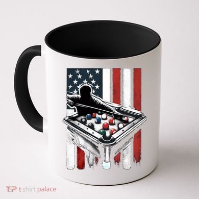 Distressed American Flag Gift Billiards Gift Coffee Mug