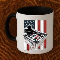 Distressed American Flag Gift Billiards Gift Coffee Mug thumb 2