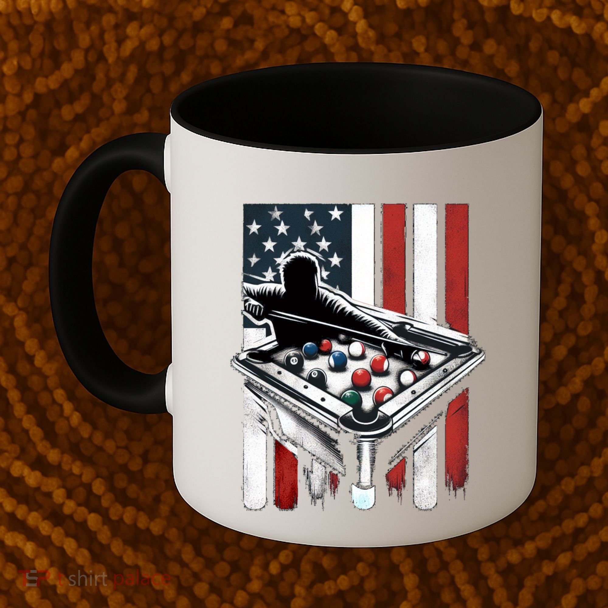 Distressed American Flag Gift Billiards Gift Coffee Mug