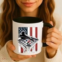 Distressed American Flag Gift Billiards Gift Coffee Mug thumb 3