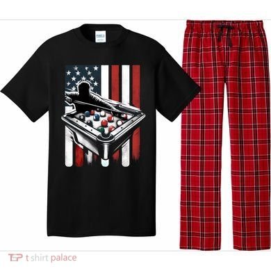 Distressed American Flag Gift Billiards Gift Pajama Set