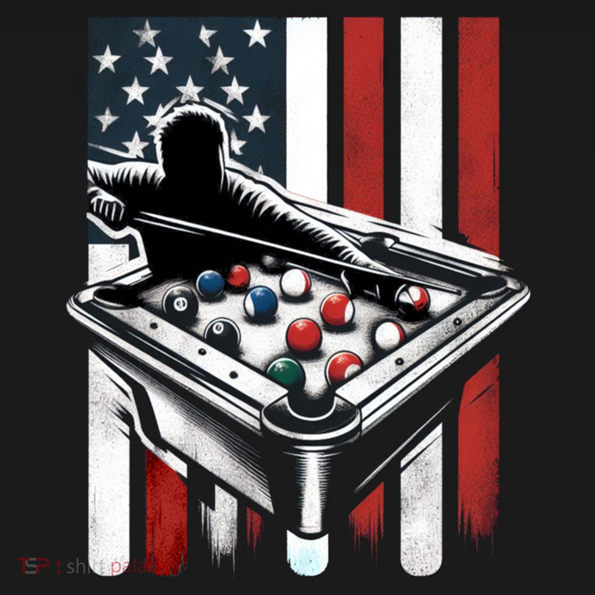 Distressed American Flag Gift Billiards Gift Pajama Set