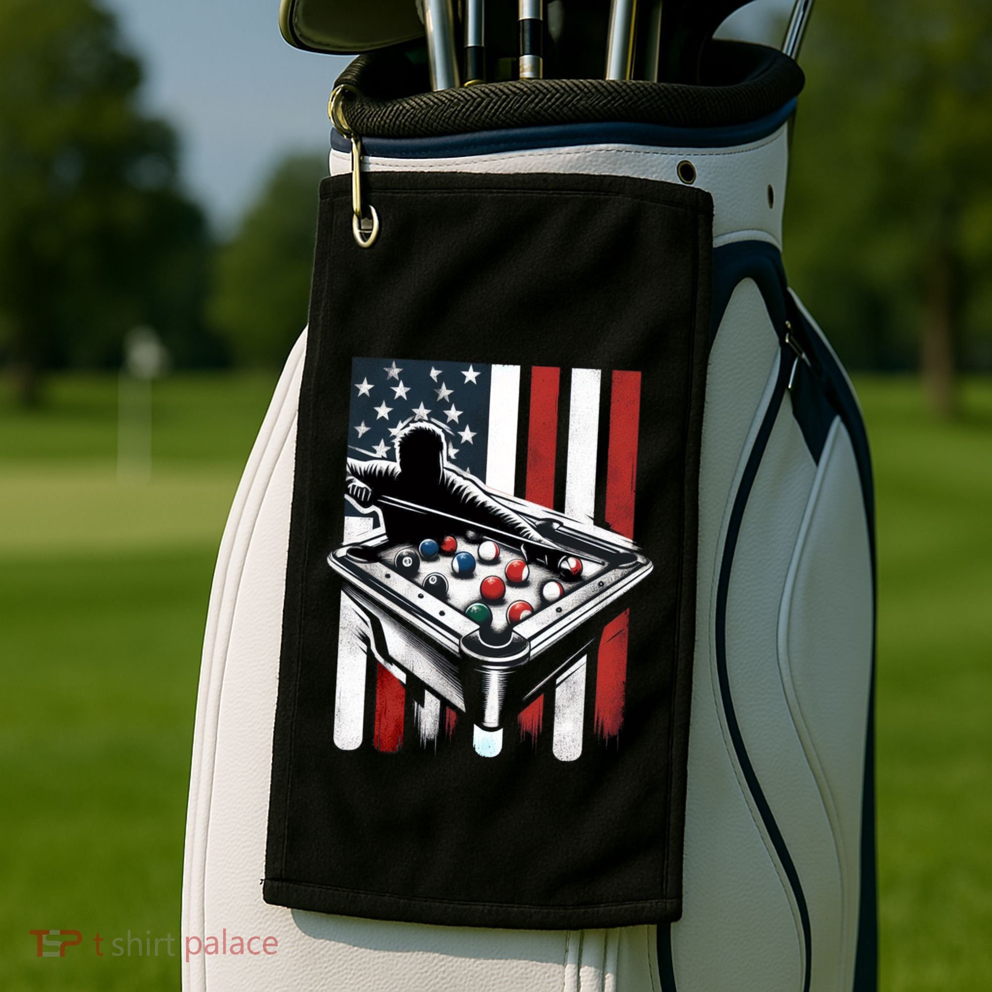 Distressed American Flag Gift Billiards Gift Golf Towel