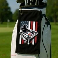 Distressed American Flag Gift Billiards Gift Golf Towel thumb 2
