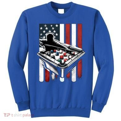Distressed American Flag Gift Billiards Gift Sweatshirt