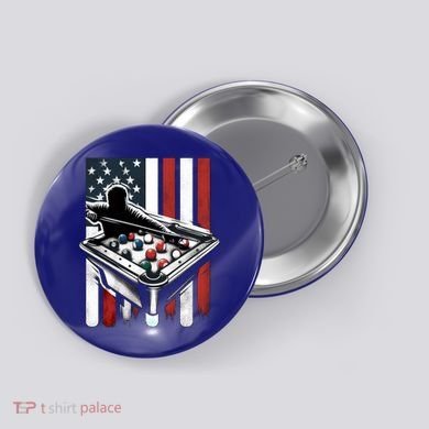 Distressed American Flag Gift Billiards Gift Button