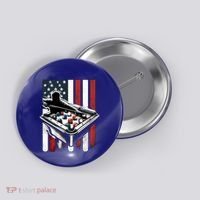 Distressed American Flag Gift Billiards Gift Button thumb 0