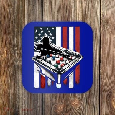 Distressed American Flag Gift Billiards Gift Coaster