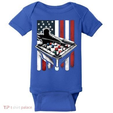 Distressed American Flag Gift Billiards Gift Baby Bodysuit