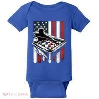 Distressed American Flag Gift Billiards Gift Baby Bodysuit thumb 0
