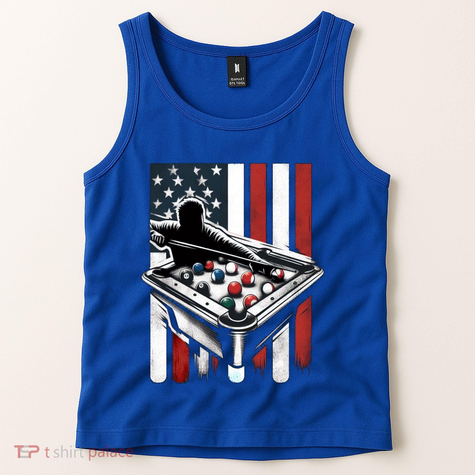 Distressed American Flag Gift Billiards Gift Tank Top