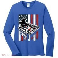 Distressed American Flag Gift Billiards Gift Women's Long Sleeve Shirt thumb 0