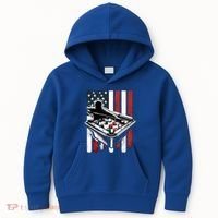 Distressed American Flag Gift Billiards Gift Kids Hoodie thumb 0