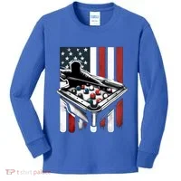 Distressed American Flag Gift Billiards Gift Kids Long Sleeve Shirt thumb 0