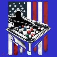 Distressed American Flag Gift Billiards Gift Kids Long Sleeve Shirt thumb 2