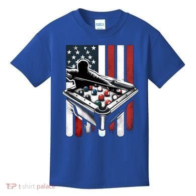 Distressed American Flag Gift Billiards Gift Kids T-Shirt