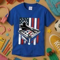 Distressed American Flag Gift Billiards Gift Kids T-Shirt thumb 3