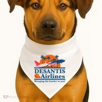 Desantis Airlines Funny Political Meme Ron Desantis Governor USA-Made Doggie Bandana thumb 1