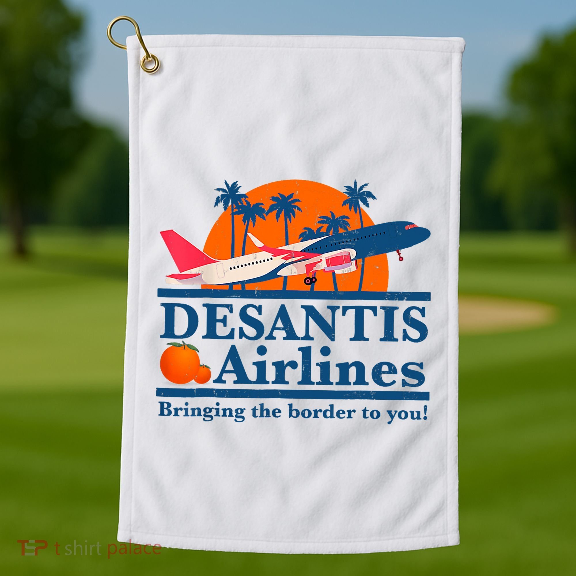 Desantis Airlines Funny Political Meme Ron Desantis Governor Golf Towel