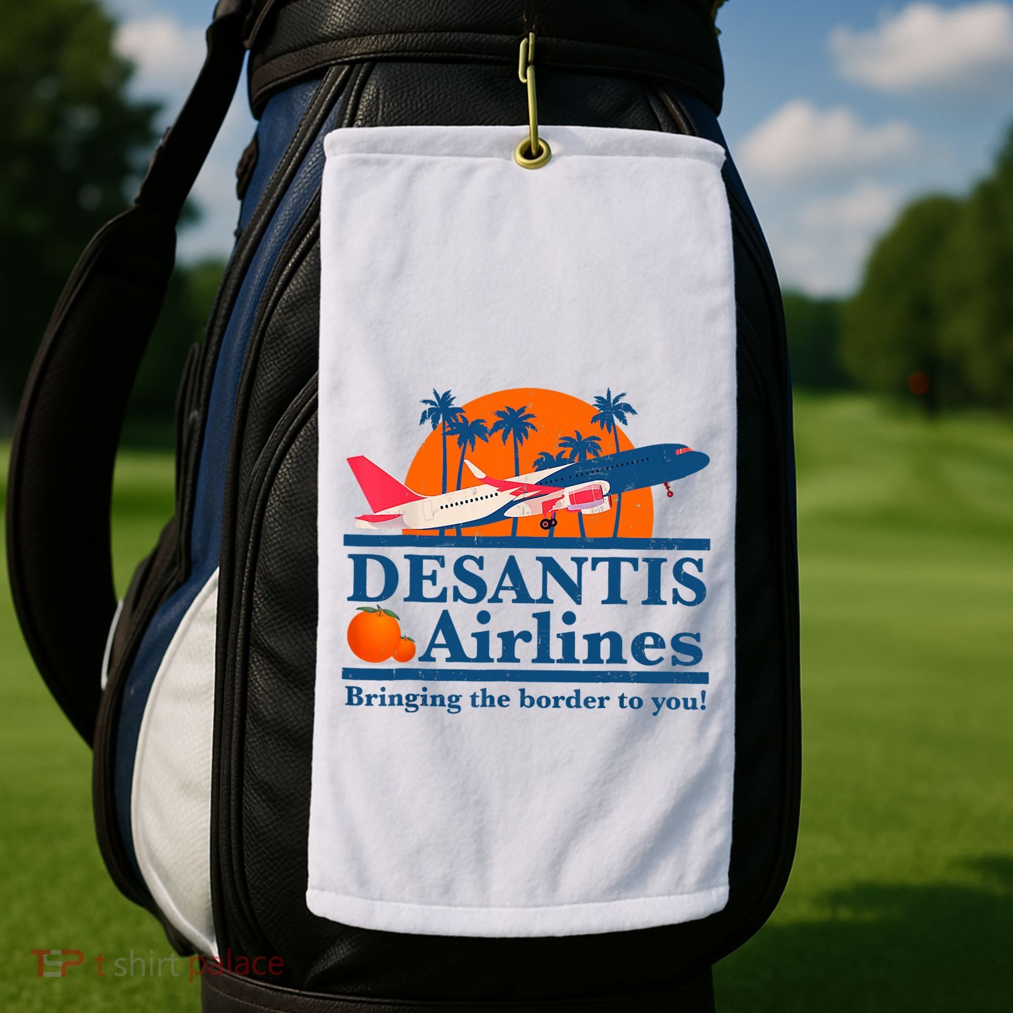 Desantis Airlines Funny Political Meme Ron Desantis Governor Golf Towel