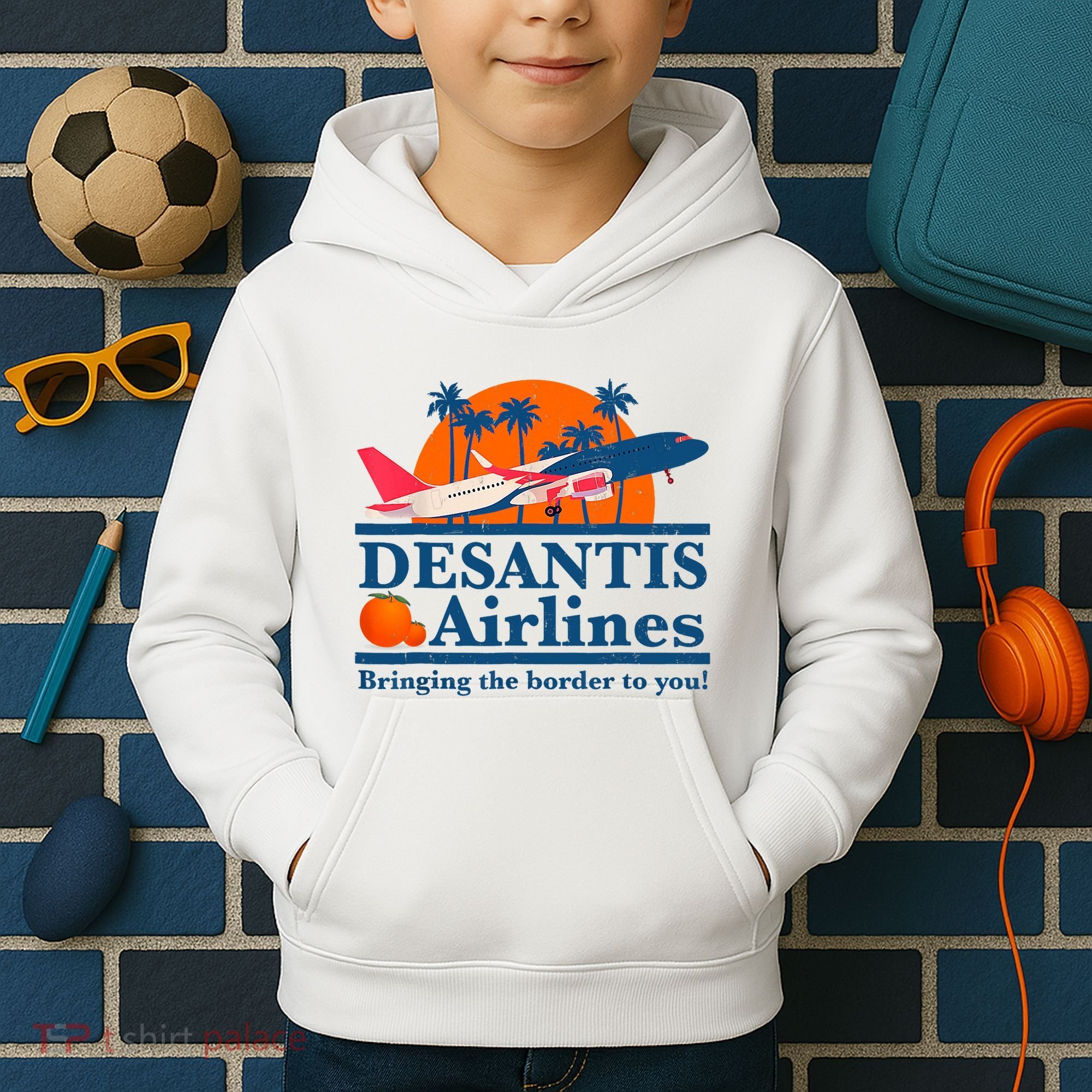 Desantis Airlines Funny Political Meme Ron Desantis Governor Kids Hoodie