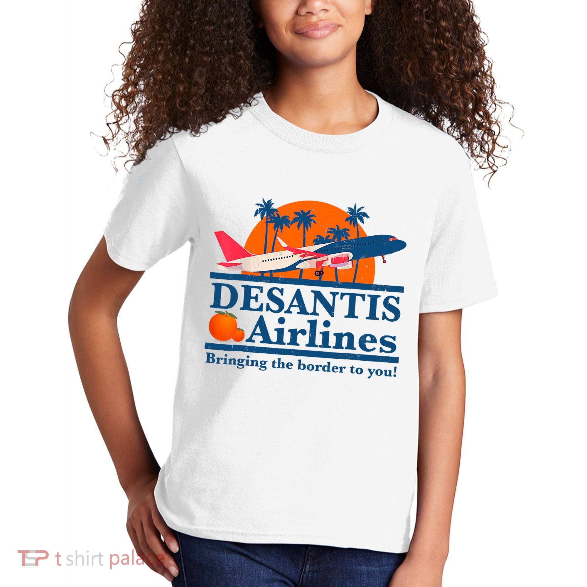 Desantis Airlines Funny Political Meme Ron Desantis Governor Kids T-Shirt