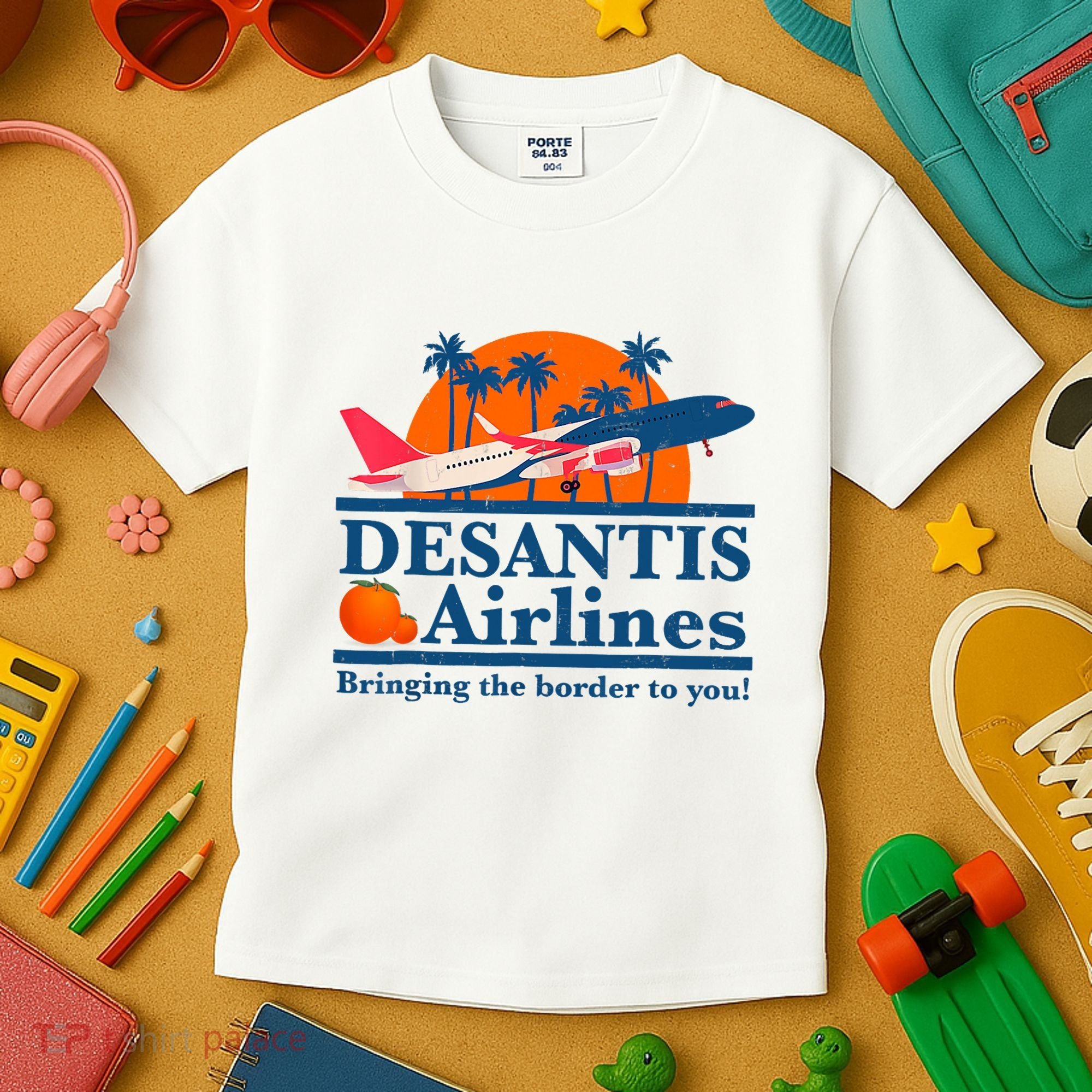 Desantis Airlines Funny Political Meme Ron Desantis Governor Kids T-Shirt