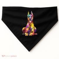 Doberman Art For  Dobie Doberman Pinscher Lover USA-Made Doggie Bandana thumb 0