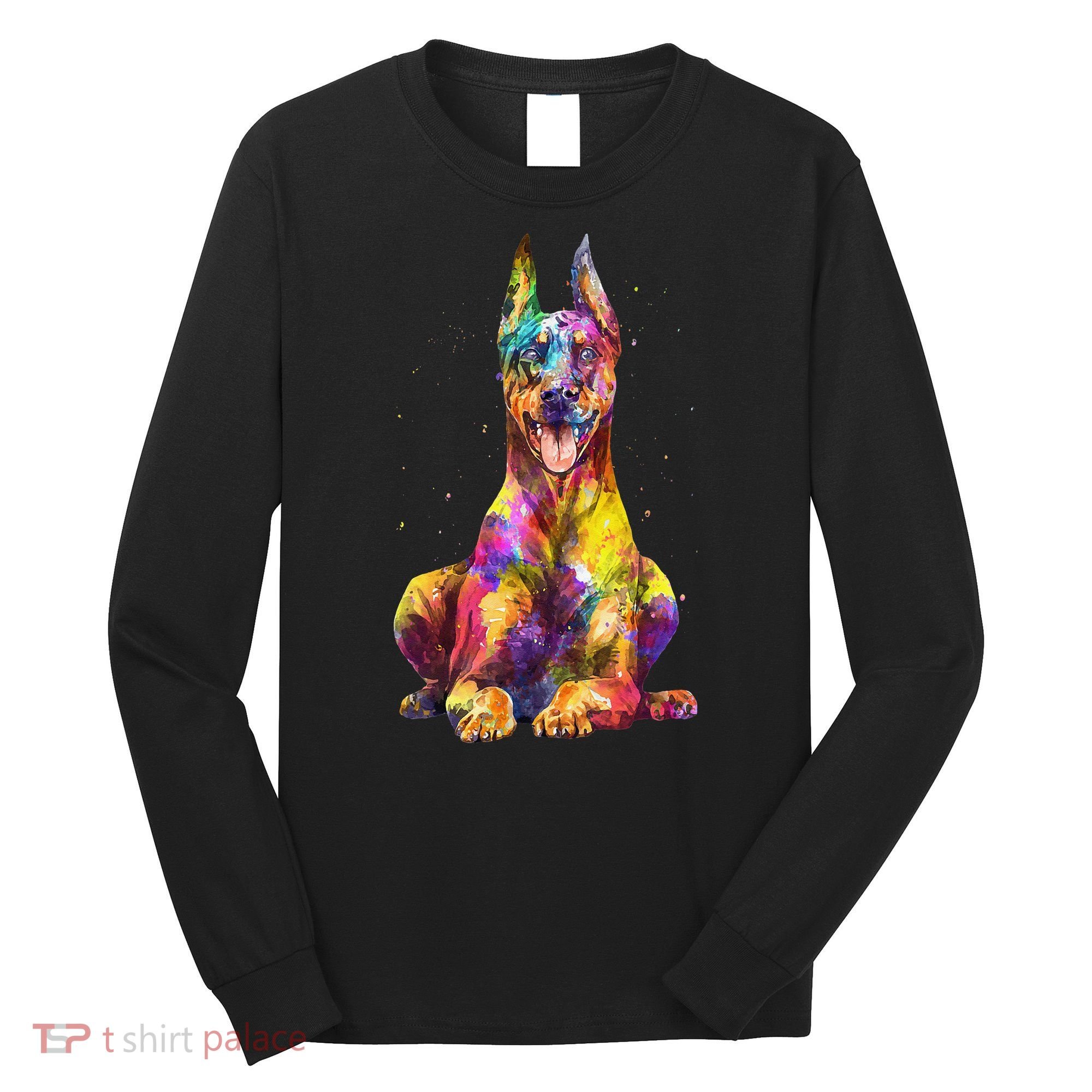 Doberman Art For  Dobie Doberman Pinscher Lover Long Sleeve Shirt