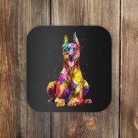 Doberman Art For  Dobie Doberman Pinscher Lover Coaster thumb 0