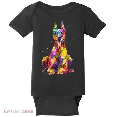 Doberman Art For  Dobie Doberman Pinscher Lover Baby Bodysuit