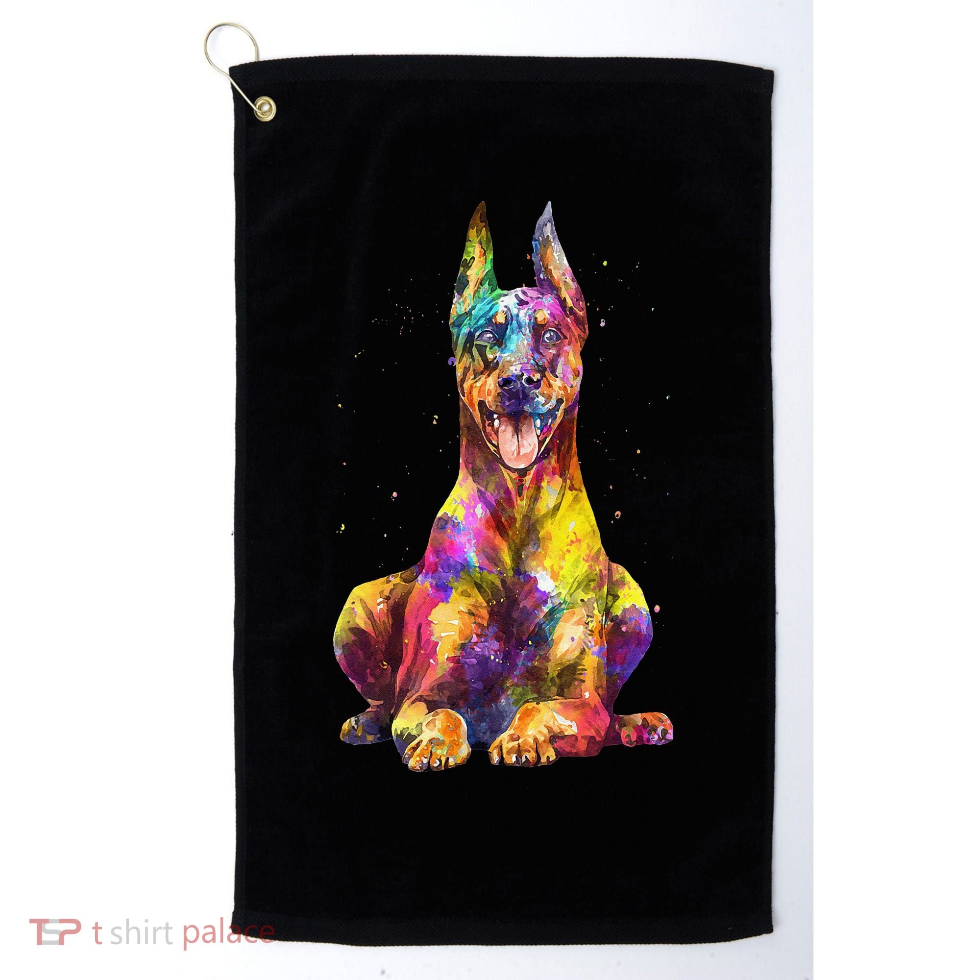 Doberman Art For  Dobie Doberman Pinscher Lover Golf Towel