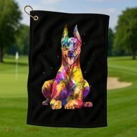 Doberman Art For  Dobie Doberman Pinscher Lover Golf Towel thumb 1