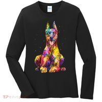 Doberman Art For  Dobie Doberman Pinscher Lover Women's Long Sleeve Shirt thumb 0