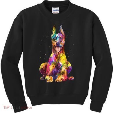 Doberman Art For  Dobie Doberman Pinscher Lover Kids Sweatshirt